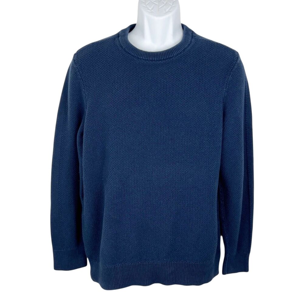 Express Sweater Men Large Blue Crew Neck Knit Pullover Casual Cold Gear